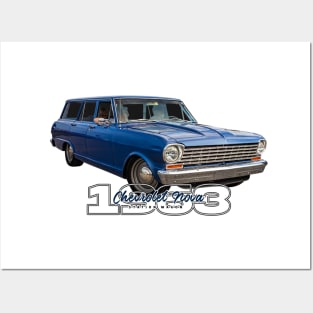 1963 Chevrolet Nova Station Wagon Posters and Art